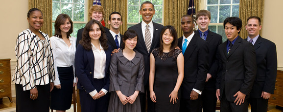 Foreign Exchange Students at El Camino Real Charter High School in Los Angeles met President Obama after winning the Academic Decathlon. 